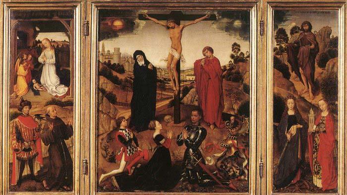 WEYDEN, Rogier van der Sforza Triptych china oil painting image